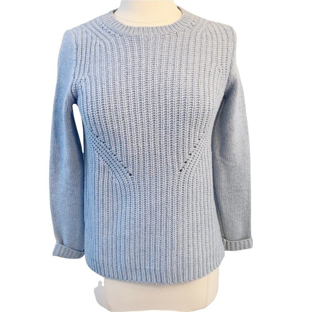 J CREW Wool Pointelle Chunky Knit Sweater XS